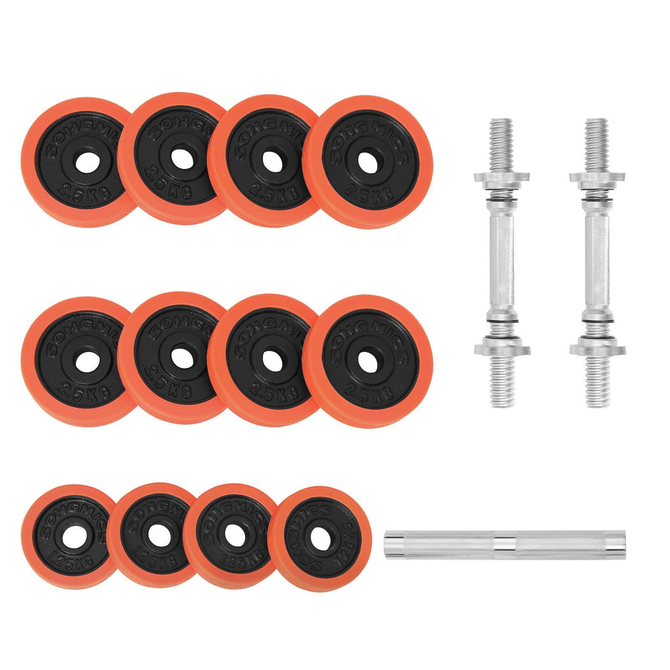 Halter - einstellbare Hantel -Set - 25 kg - Orange