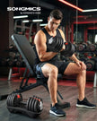 Verstelbare dumbbells - 1,5 kg tot 18 kg - Zwart en Rood - Inclusief standaard - 40 x 20,5 x 20,5 cm - Antislip handgreep