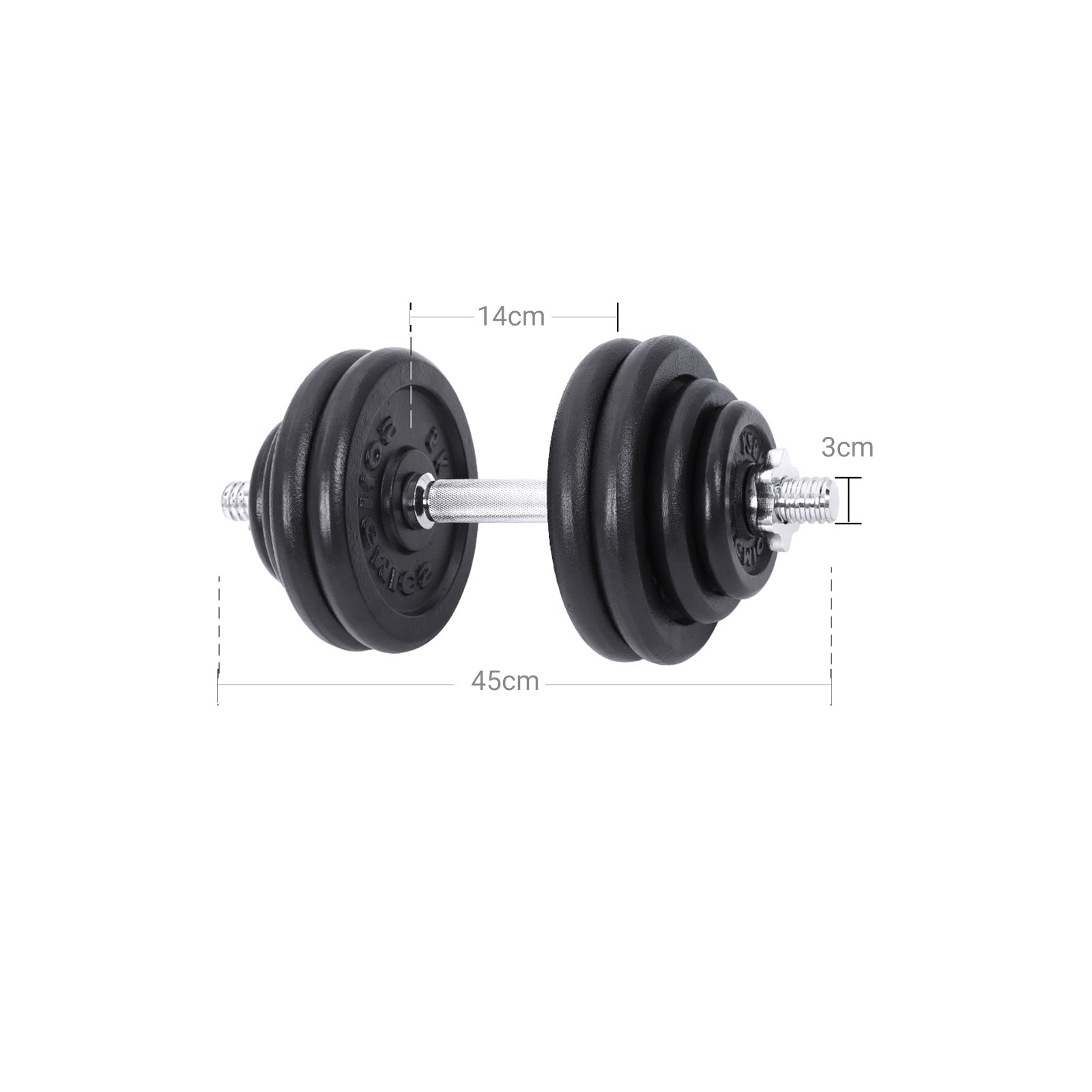Dapper Set - Gusseisen - Dumbbell -Set - einstellbar - 60 kg - Heim -Fitnessstudio