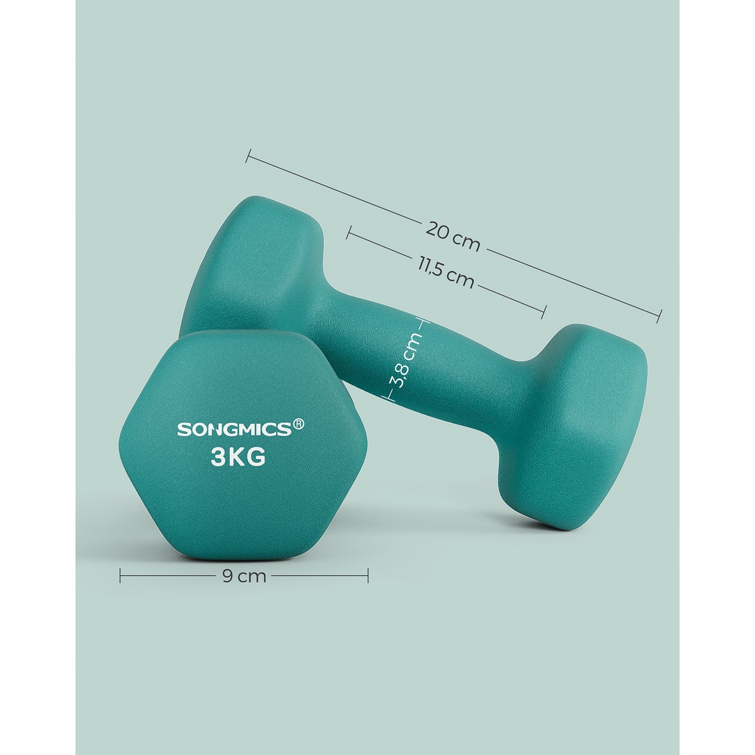 Halter - 2 Gewichte von 3 kg - Halfterset - hellblau