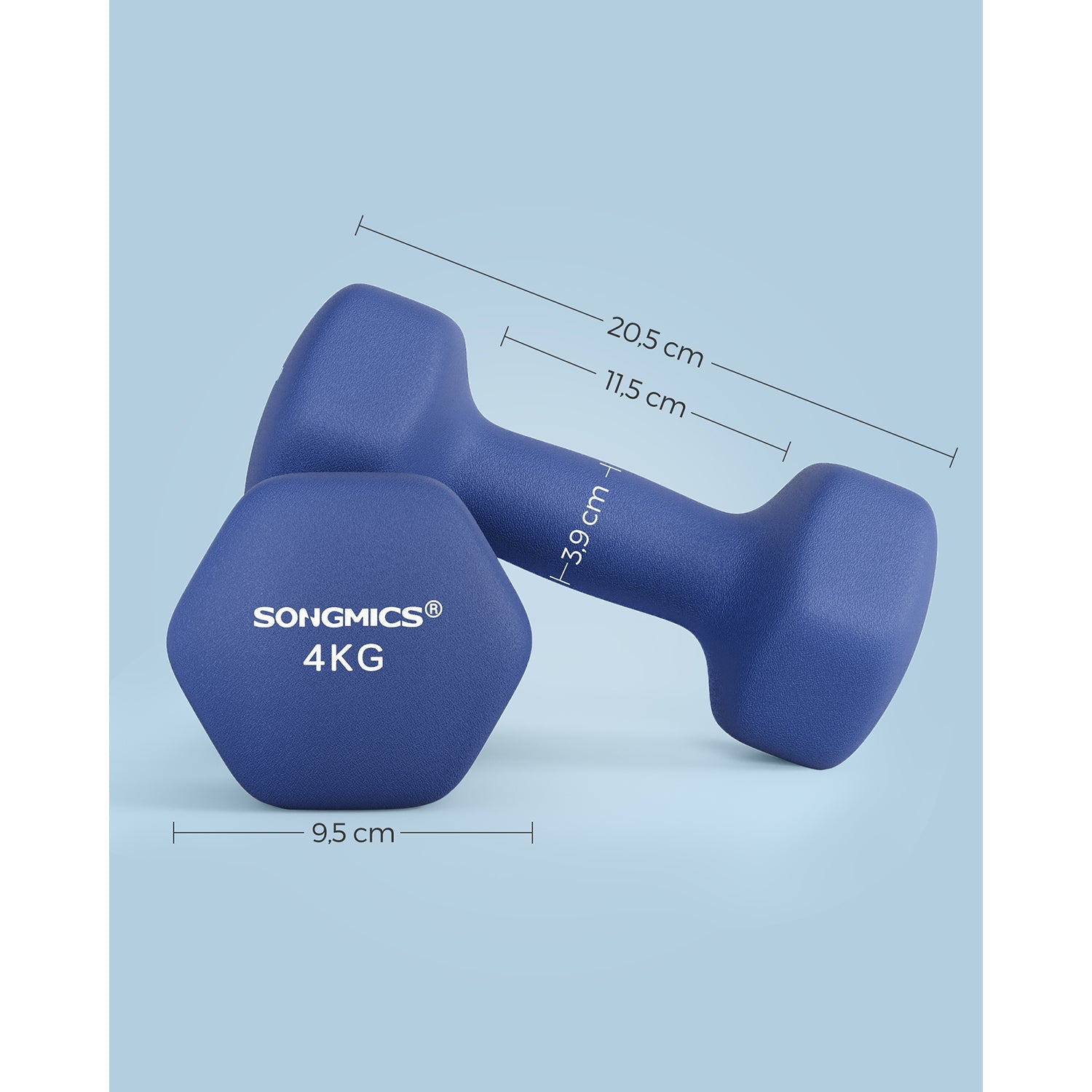 Halter - 2 Gewichte von 4 kg - Halfterset - Blau