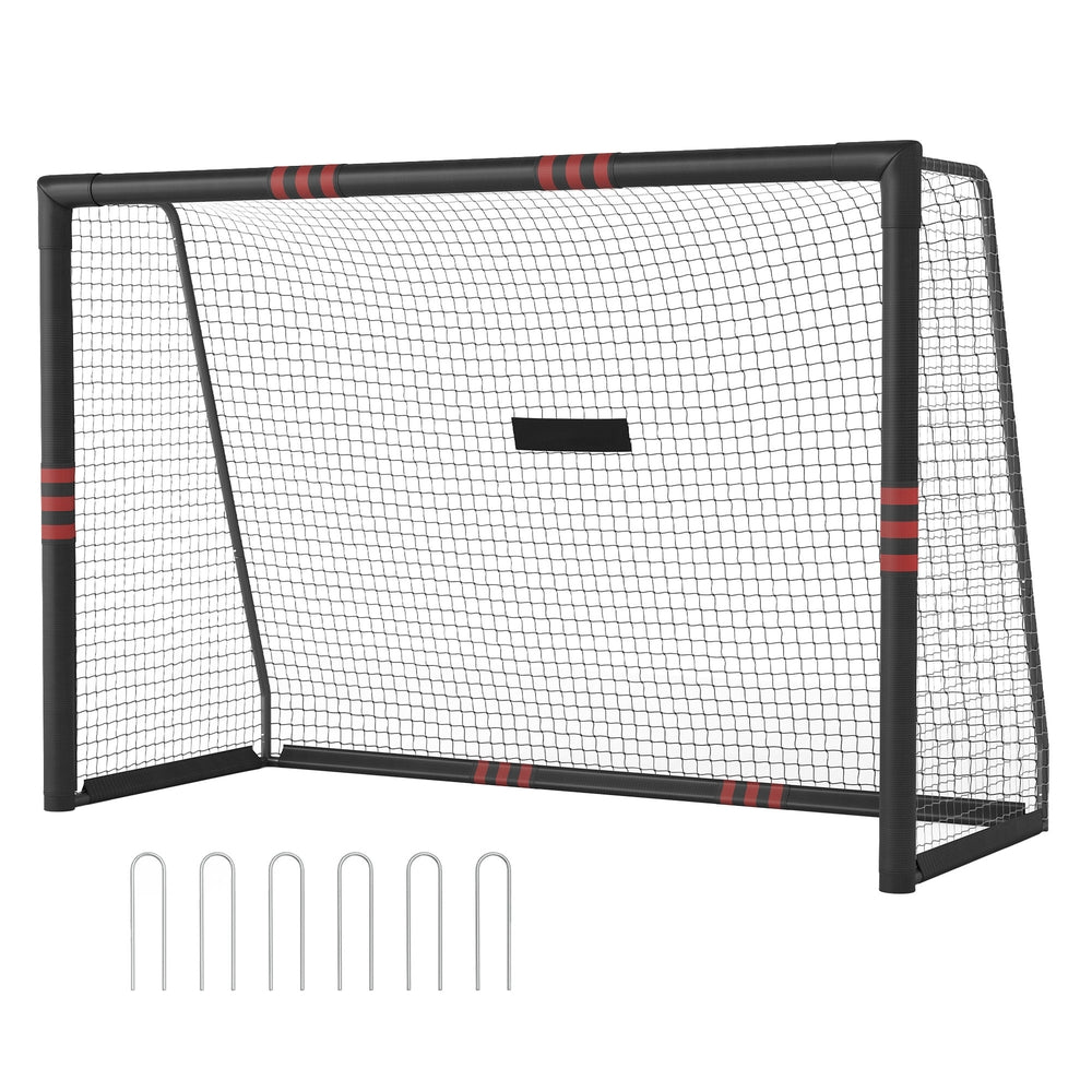 Voetbaldoel - Met PE-net en Schuimbescherming - Zwart - 120 x 300 x 200 cm