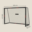 Voetbaldoel - Met PE-net en Schuimbescherming - Zwart - 120 x 300 x 200 cm