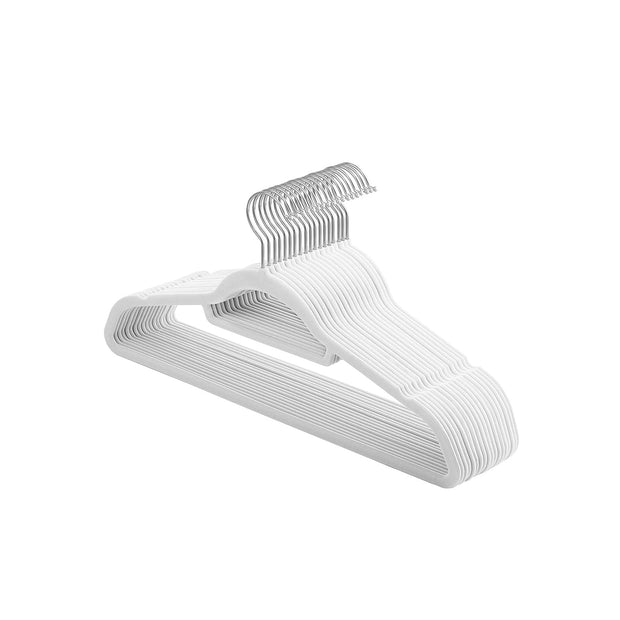 Bekleidungsbügel - Samt - Set von 20 - 0,6 cm dick - Weiß