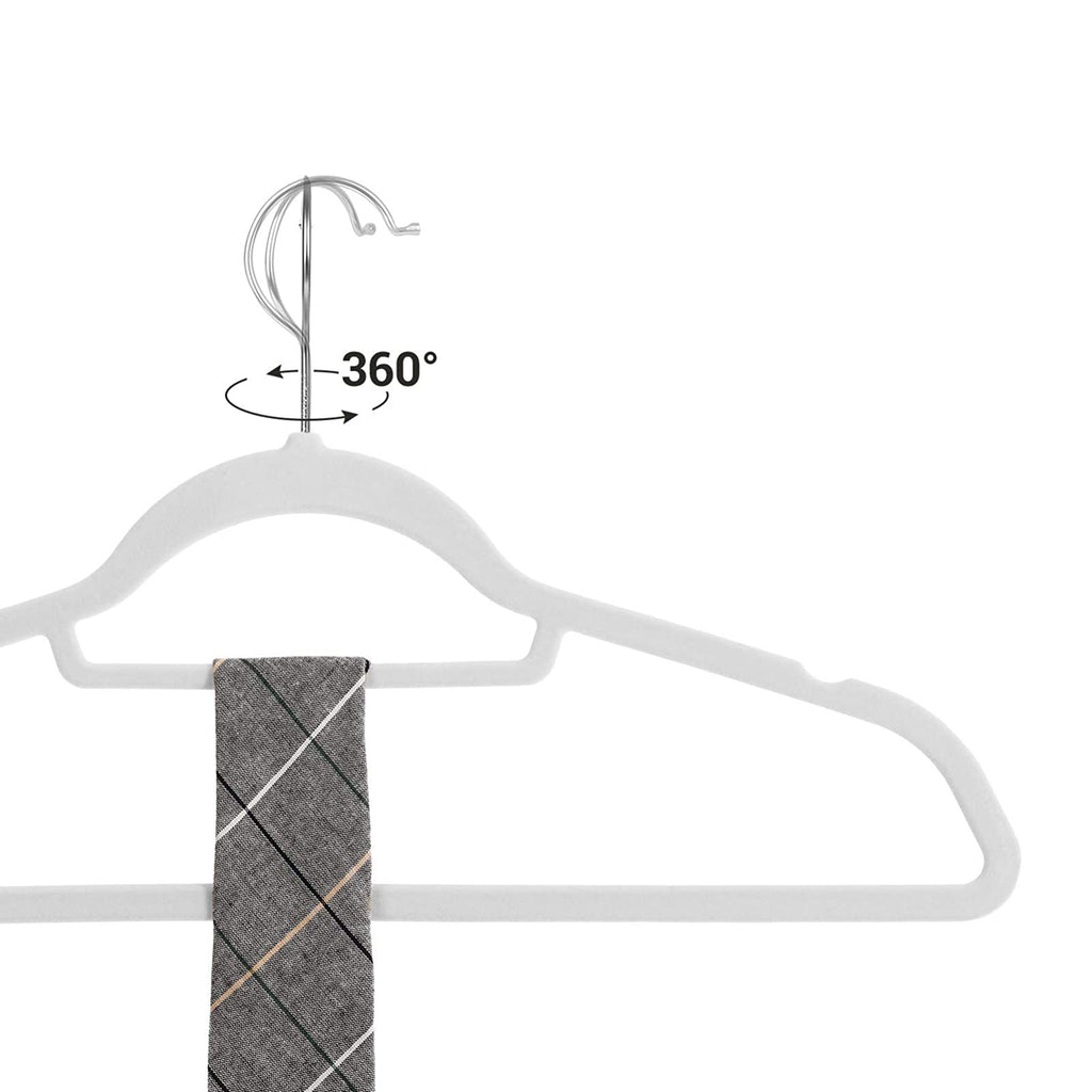 Bekleidungsbügel - Samt - Set von 20 - 0,6 cm dick - Weiß