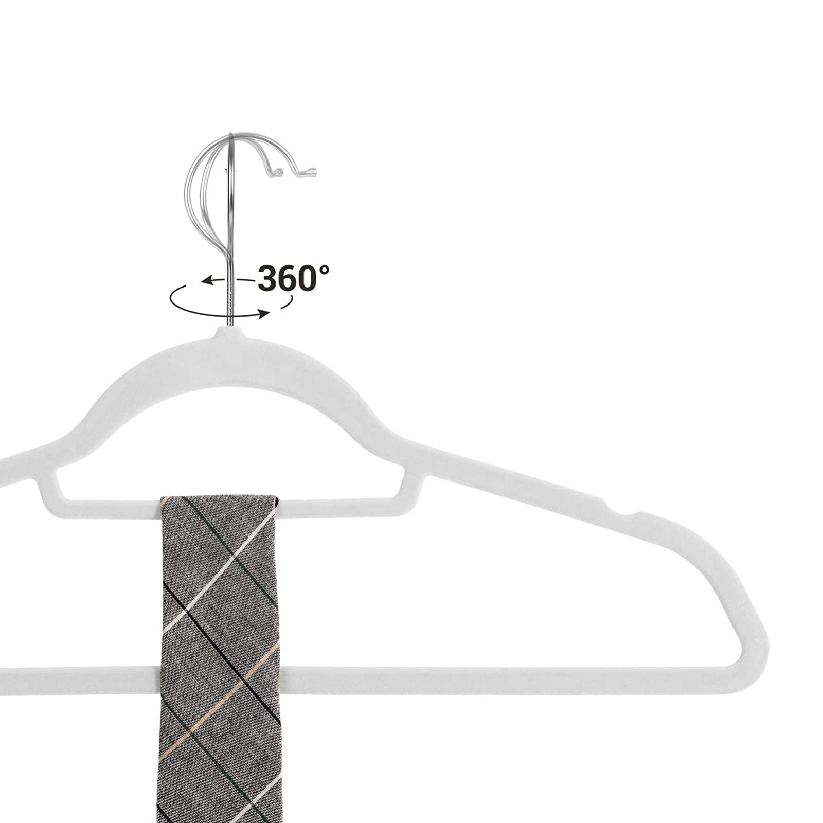 Bekleidungsbügel - Samt - Set von 20 - 0,6 cm dick - Weiß