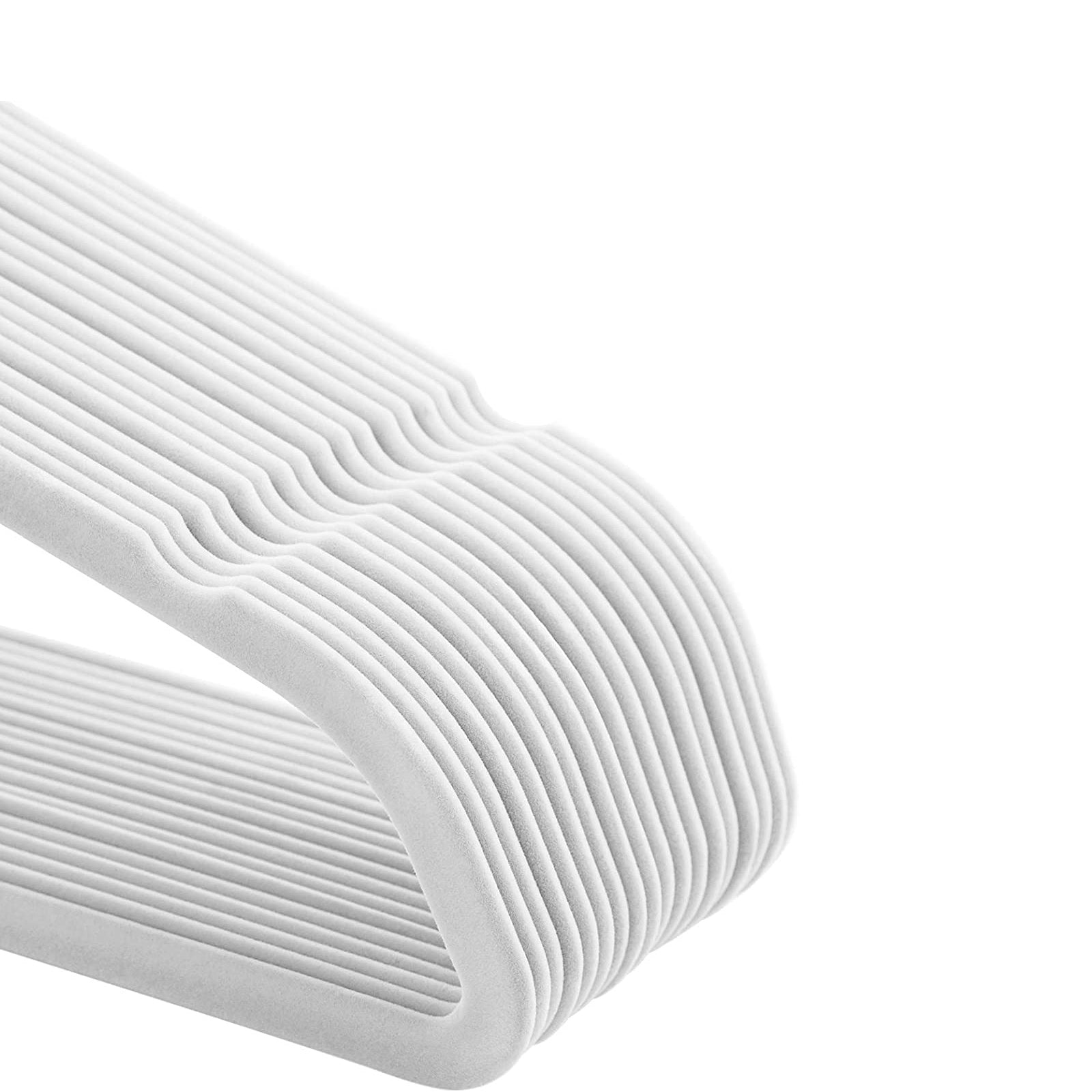 Bekleidungsbügel - Samt - Set von 20 - 0,6 cm dick - Weiß
