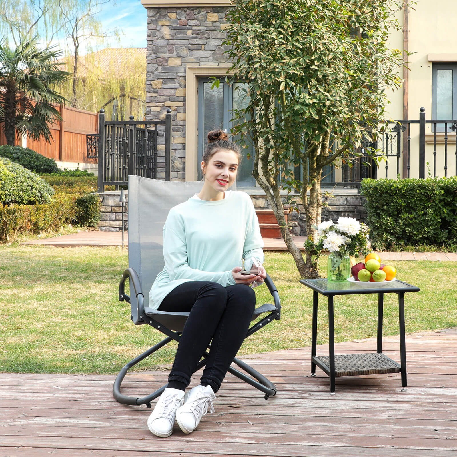 Schwung Gardenstuhl - grau