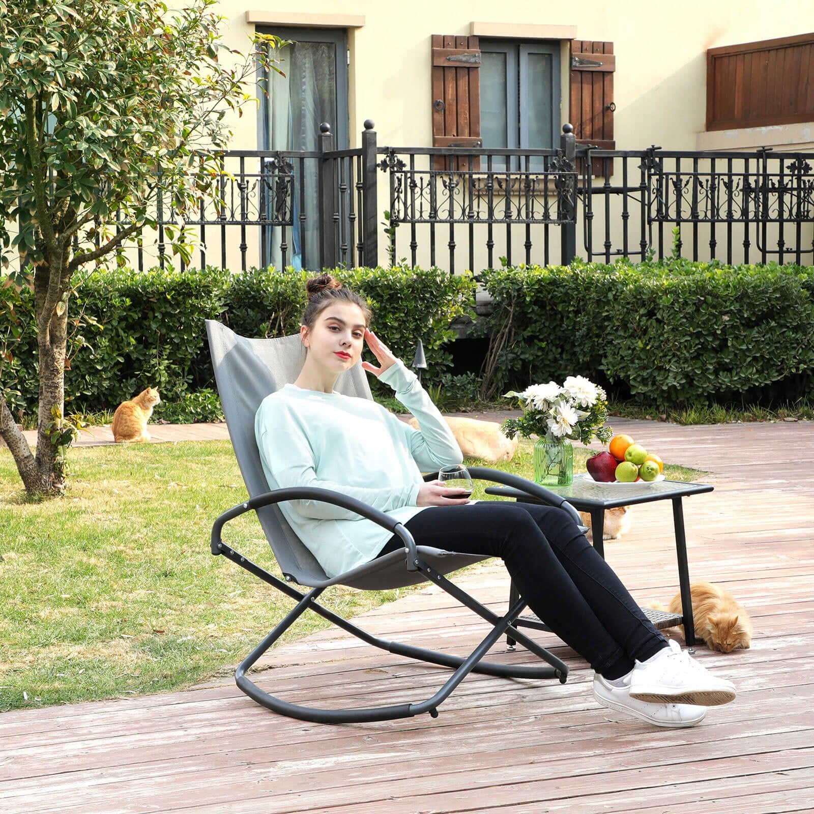 Schwung Gardenstuhl - grau