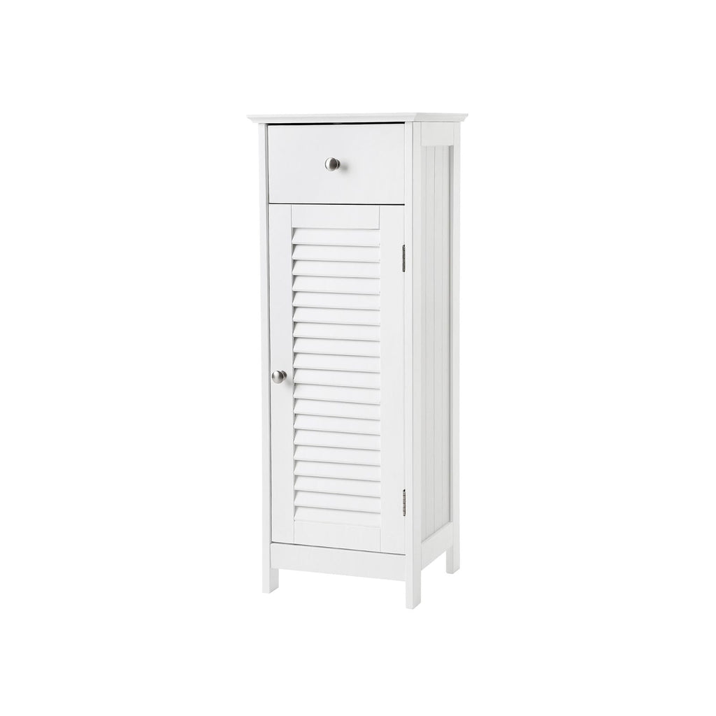 Badezimmerschrank - Smal - mit Louvredeur - Weiß