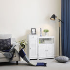 Badezimmerschrank - Smal - mit Louvredeur - Weiß