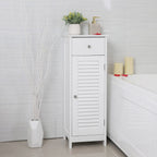 Badezimmerschrank - Smal - mit Louvredeur - Weiß