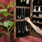 Juwelierschrank - Hängende Spiegelschrank - Wandschrank - Vintage Brown