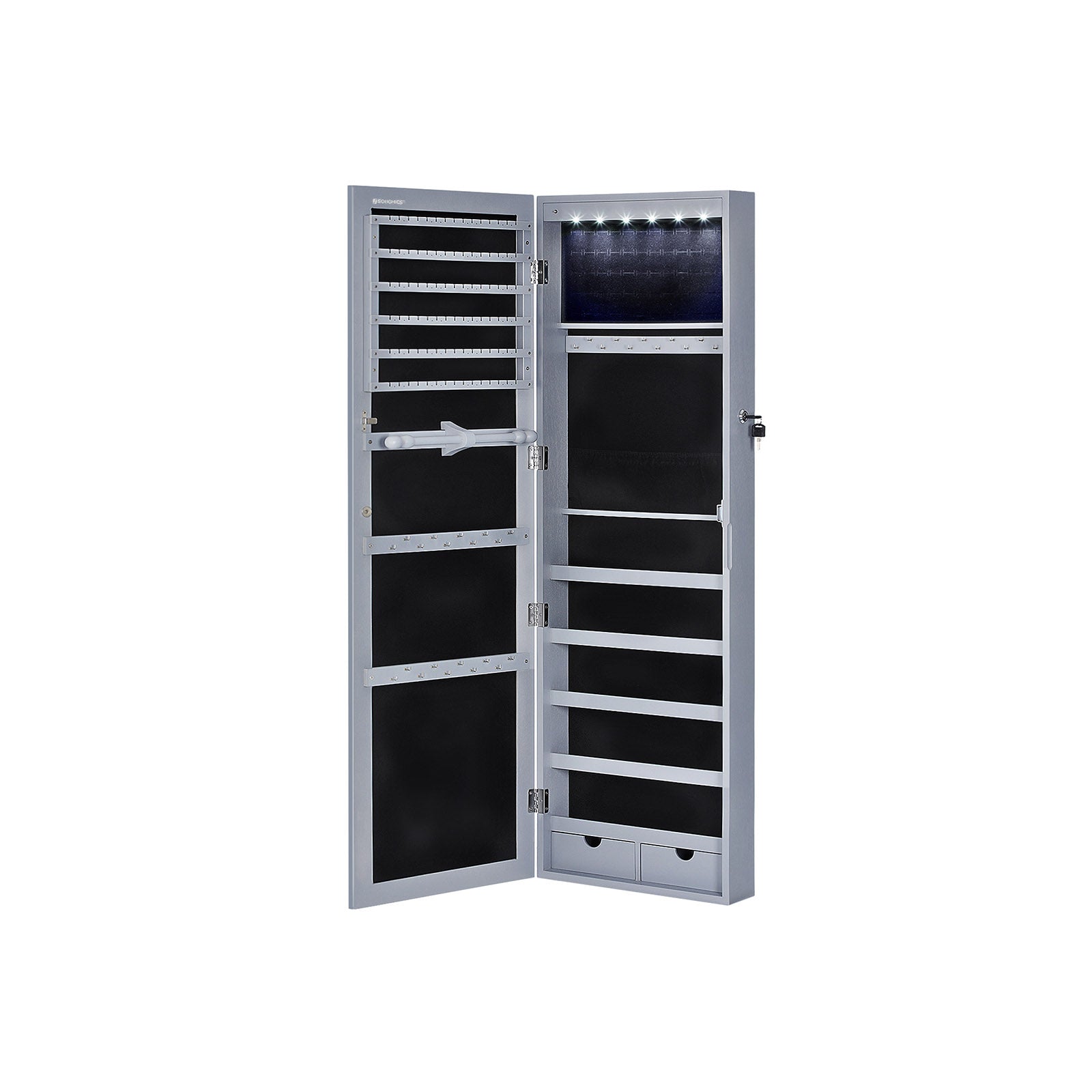 Juwelierschrank - Hängende Spiegelschrank - Wandschrank - Vintage Brown