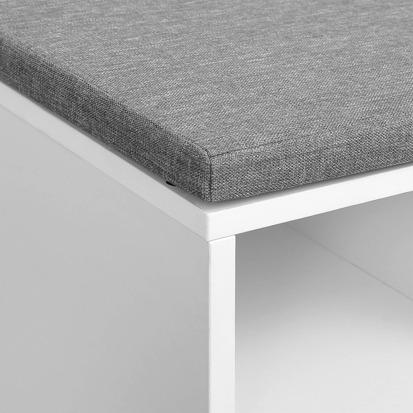 Schuhbank - Schuhregal mit Schubladen und offenen Fächern - Weiß