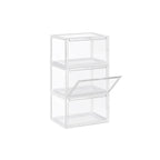 Schuhkarton - 3 - stapelbare Organisatoren - Transparente Tür - Plastik