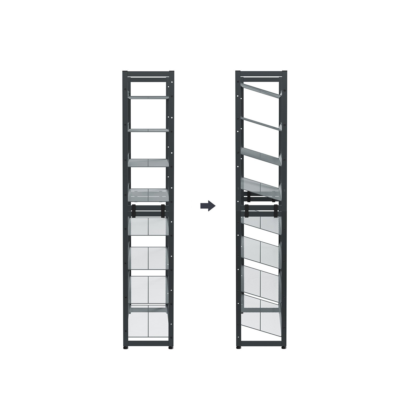 Schuhregal - 8 Level - Stapelbare Schuhspeicherung - 2 x 4 Level