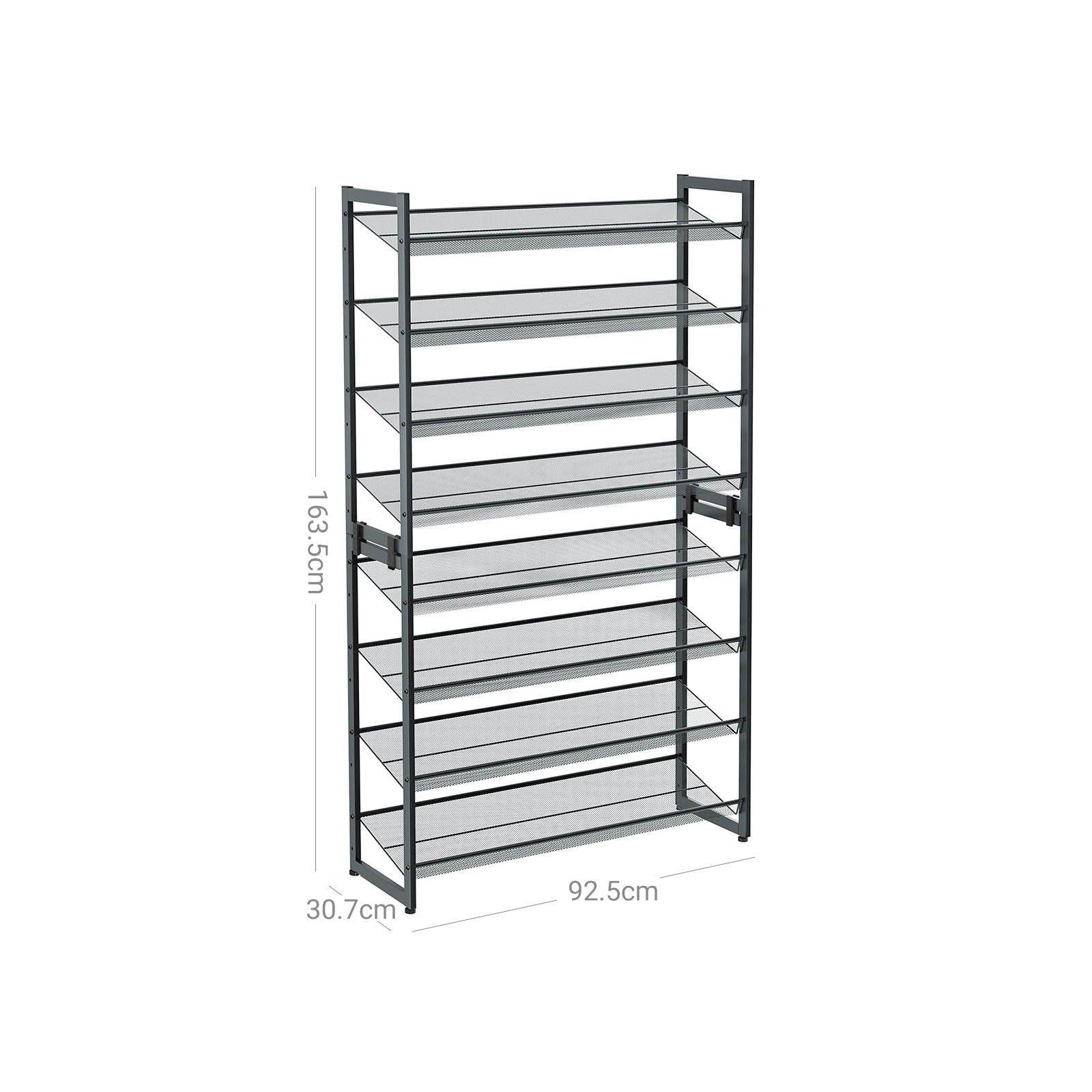 Schuhregal - 8 Level - Stapelbare Schuhspeicherung - 2 x 4 Level