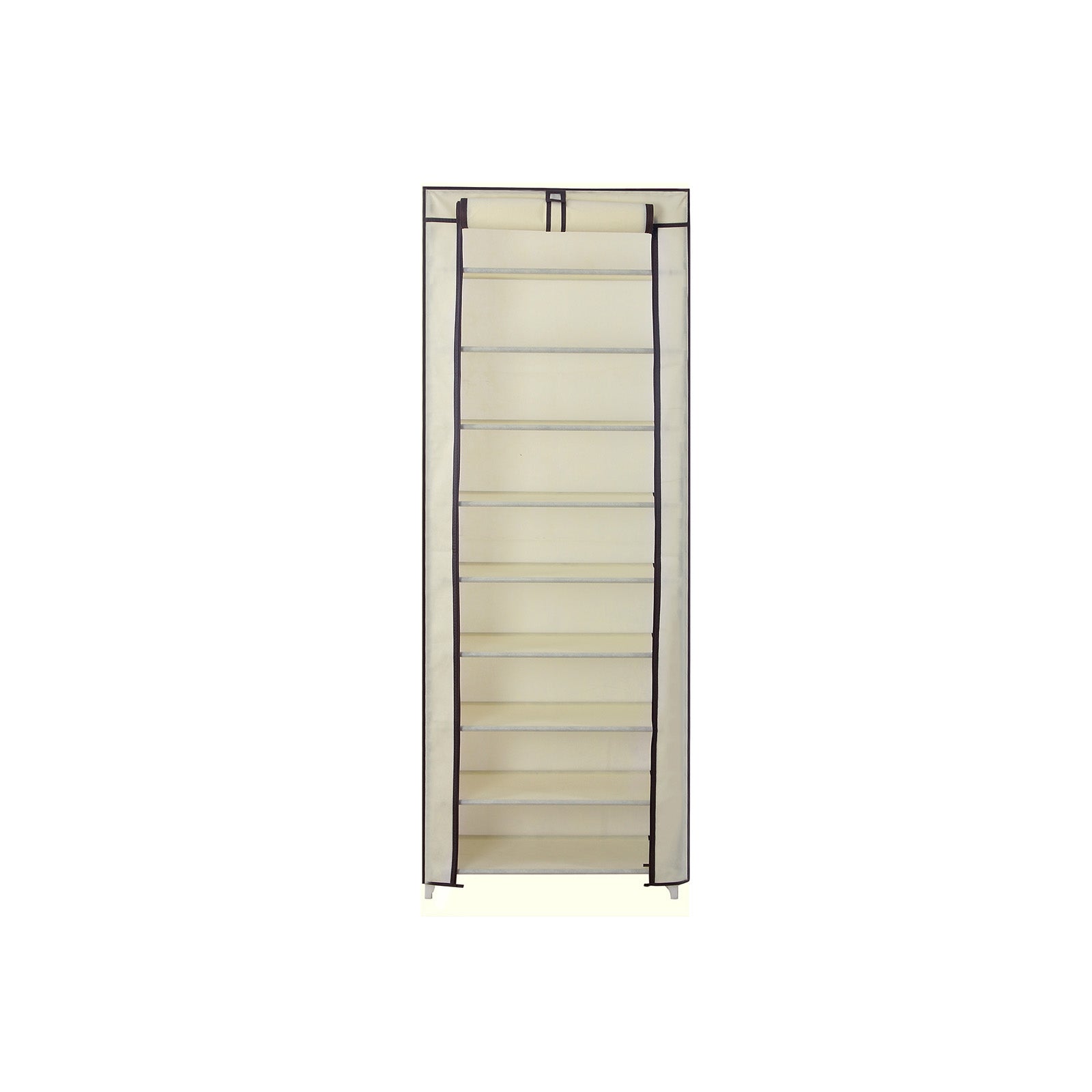 Schuhschrank - Schuhregal mit 10 Schichten - für ca. 27 Paar Schuhe - staubdicht - grau