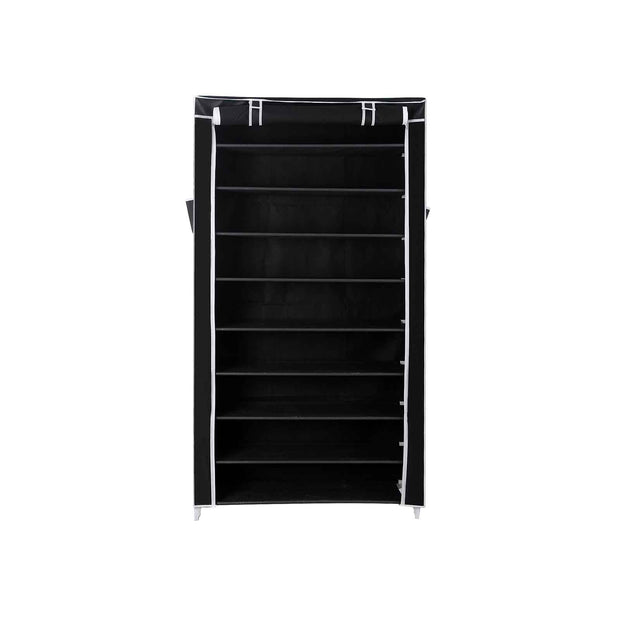 Schuhregal - mit 10 Levels - mit Abdeckung - für 40 Paare - schwarz