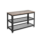 Schuhbank - 2 Regale - 73 x 30 x 45 cm - braun/schwarz