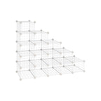 Schuhregal - Würfelschrank - 15 Metalldrahttaschen - Weiß