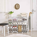 Schuhregal - Würfelschrank - 15 Metalldrahttaschen - Weiß