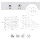 Schuhregal - Würfelschrank - 15 Metalldrahttaschen - Weiß