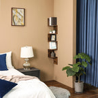 Eckschrank - schwimmendes Eckbrett - Wandregal - Holzaus Look - braun