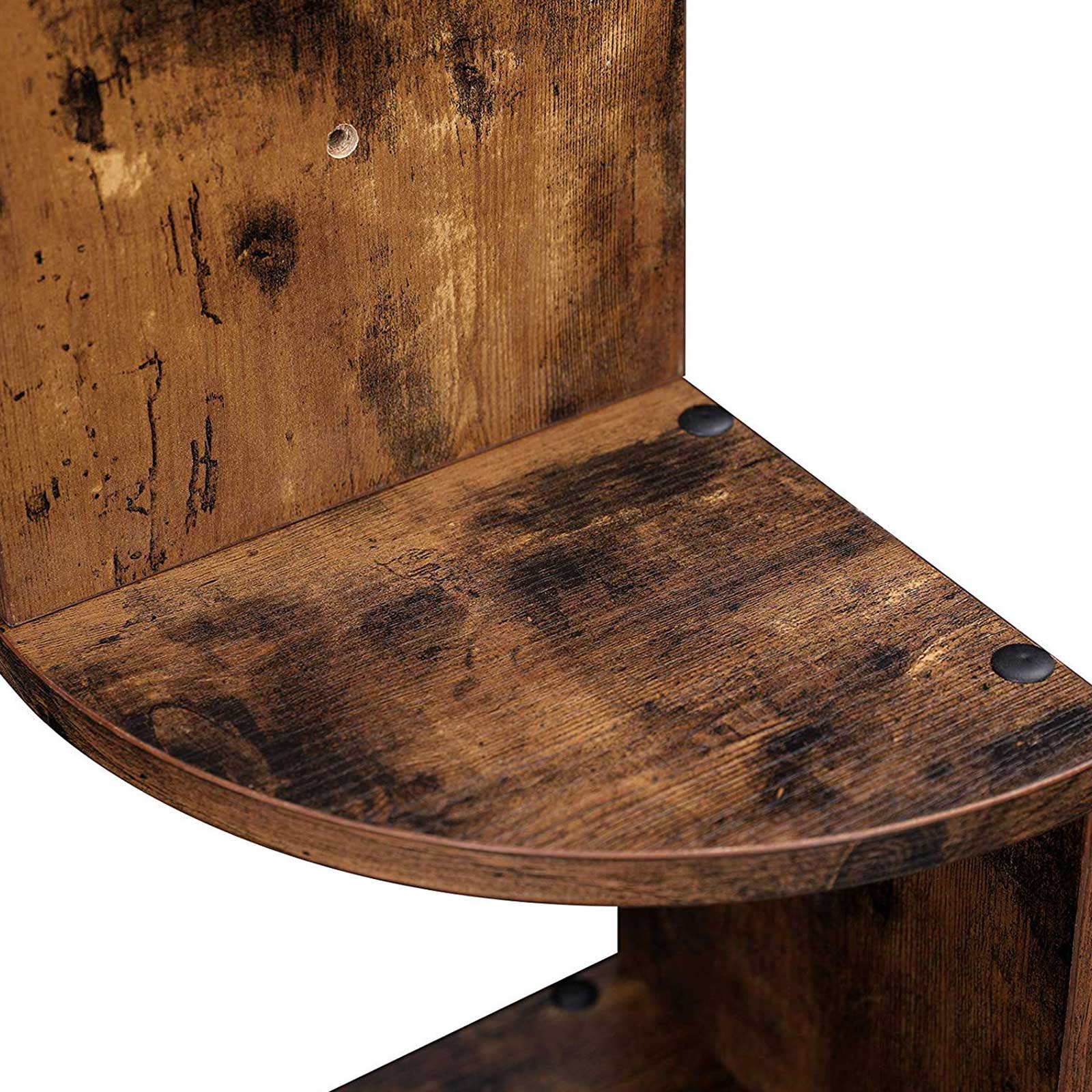 Eckschrank - schwimmendes Eckbrett - Wandregal - Holzaus Look - braun