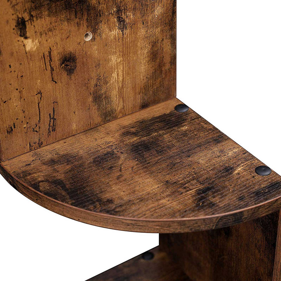 Eckschrank - schwimmendes Eckbrett - Wandregal - Holzaus Look - braun