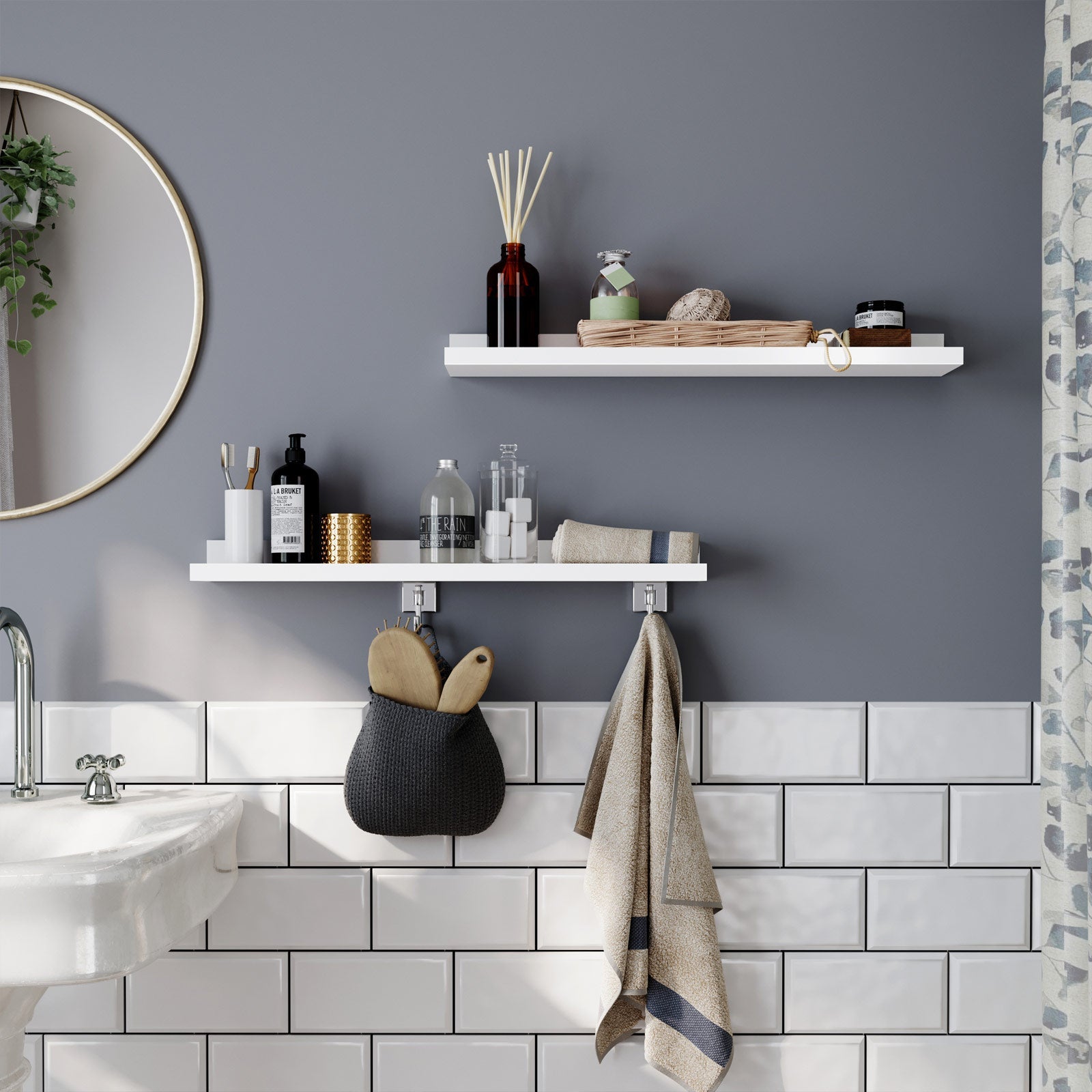 Schwimmende Bretter - 2 - glänzend weiß