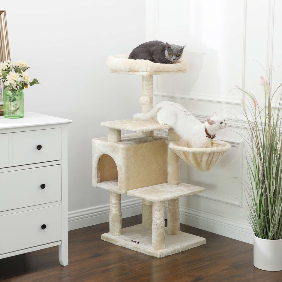 Kratzerpfosten - mit Lounger - 110 cm - Beige