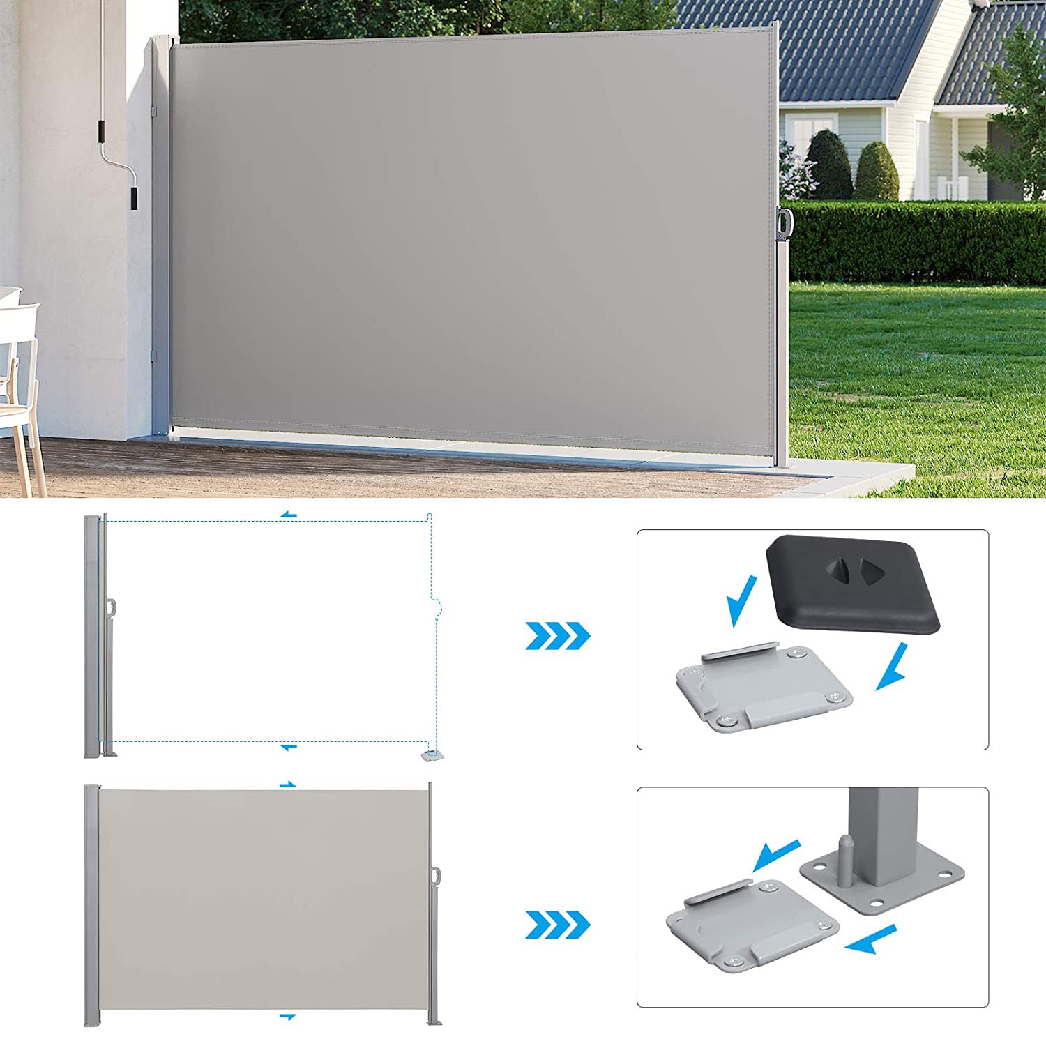 Seitendach - geeignet für Balkon geeignet