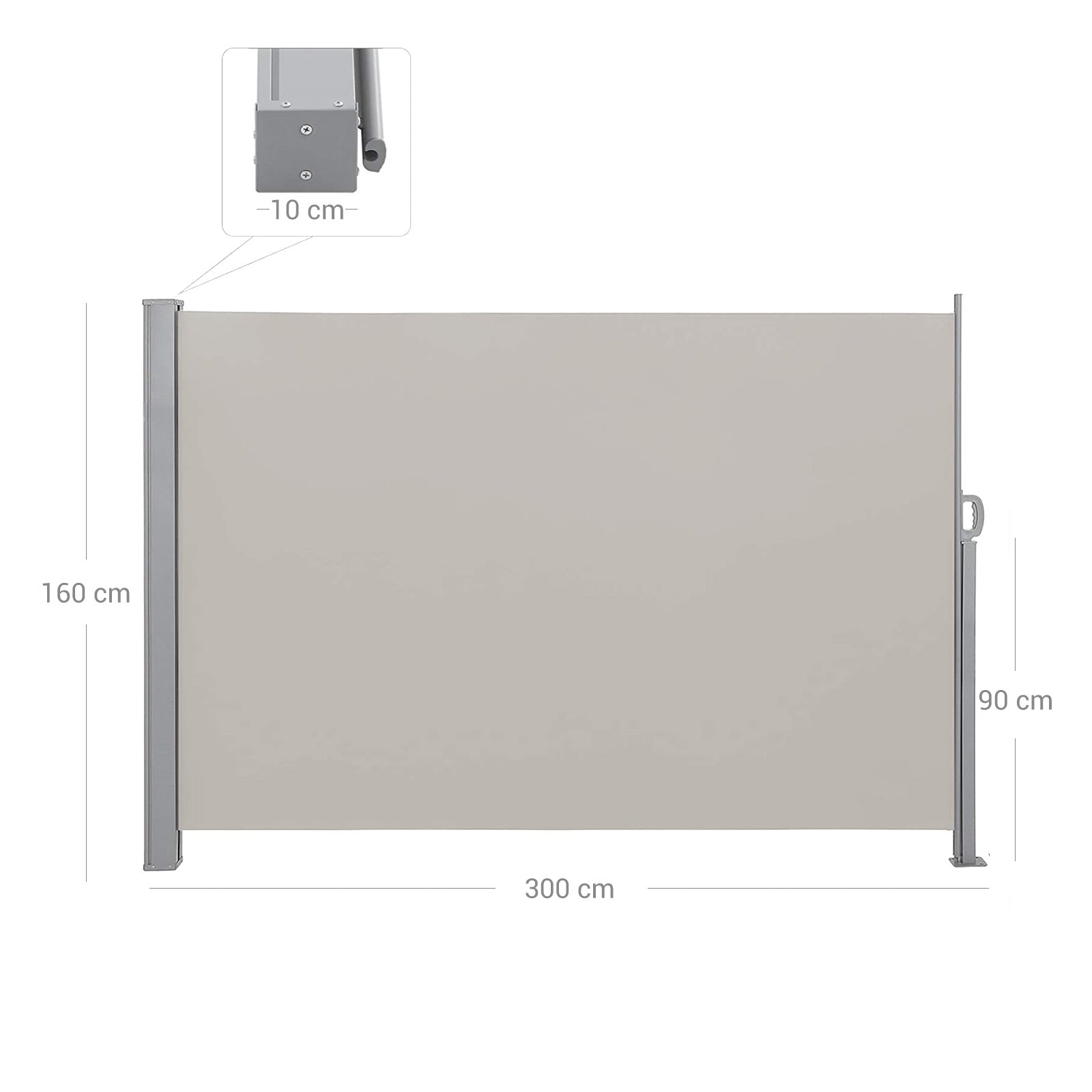 Seitendach - geeignet für Balkon geeignet