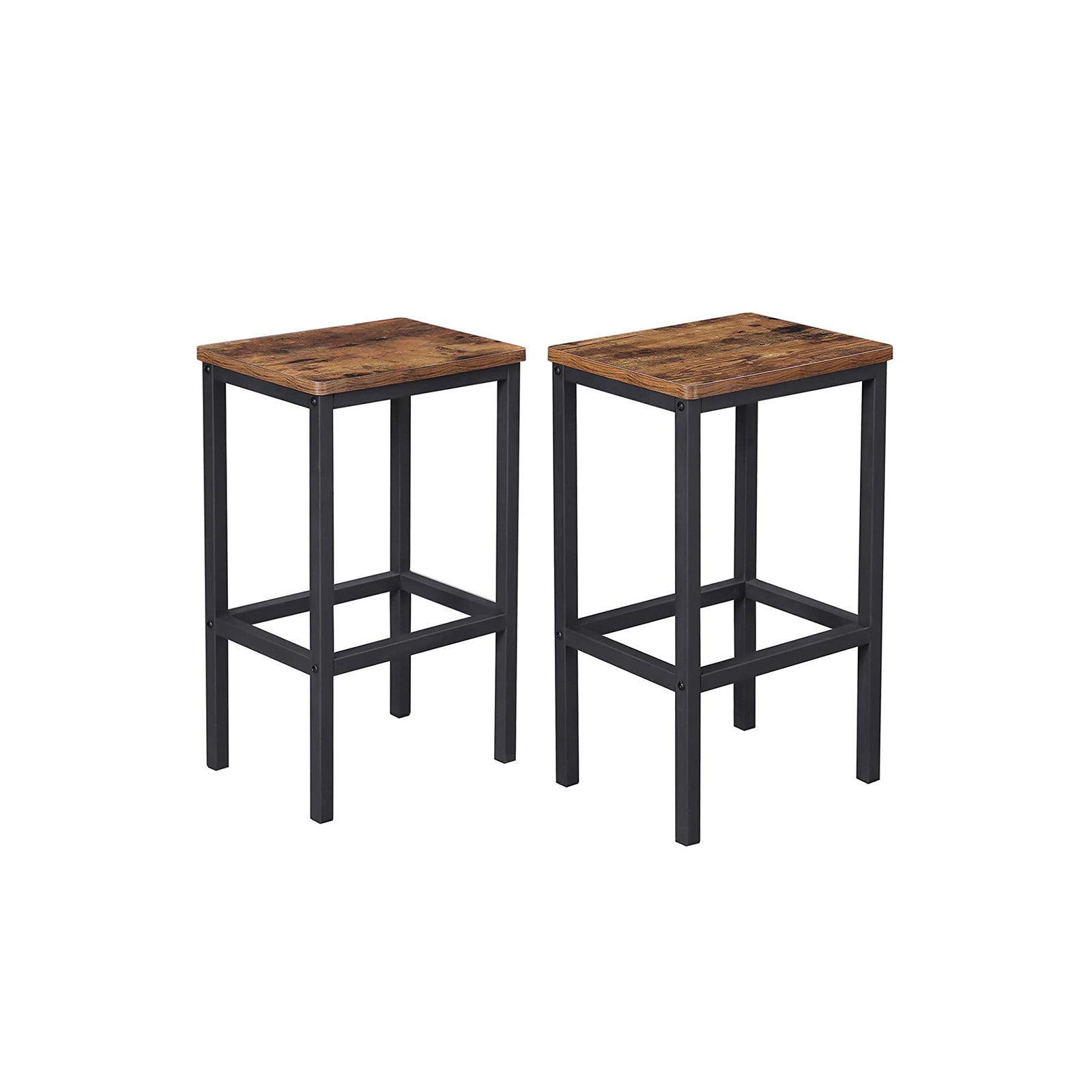 Barhocker - 2 - 2 - Stühle mit hohem Esszimmer - Industriedesign - Brown/Schwarz