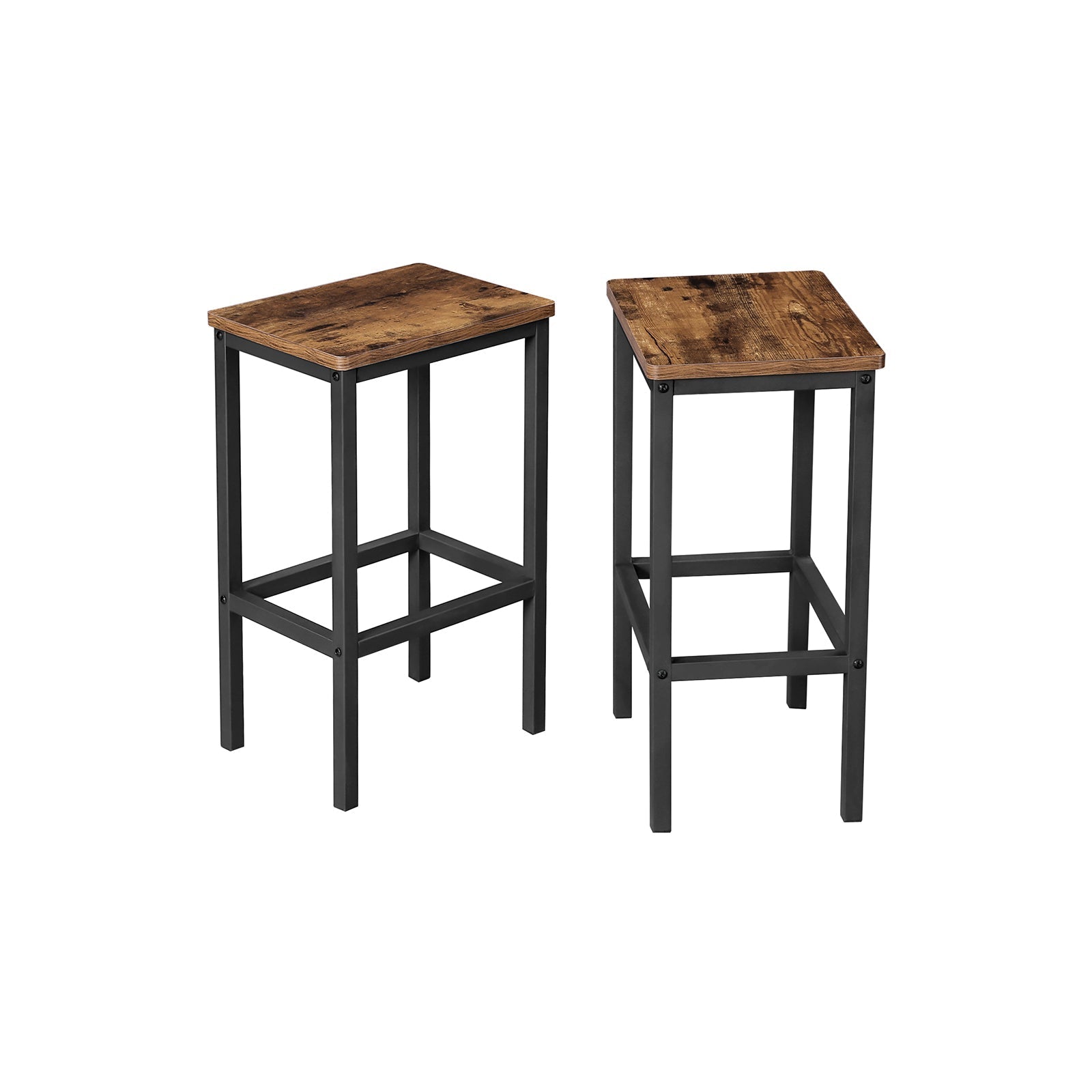 Barhocker - 2 - 2 - Stühle mit hohem Esszimmer - Industriedesign - Brown/Schwarz