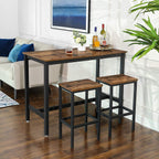 Barhocker - 2 - 2 - Stühle mit hohem Esszimmer - Industriedesign - Brown/Schwarz
