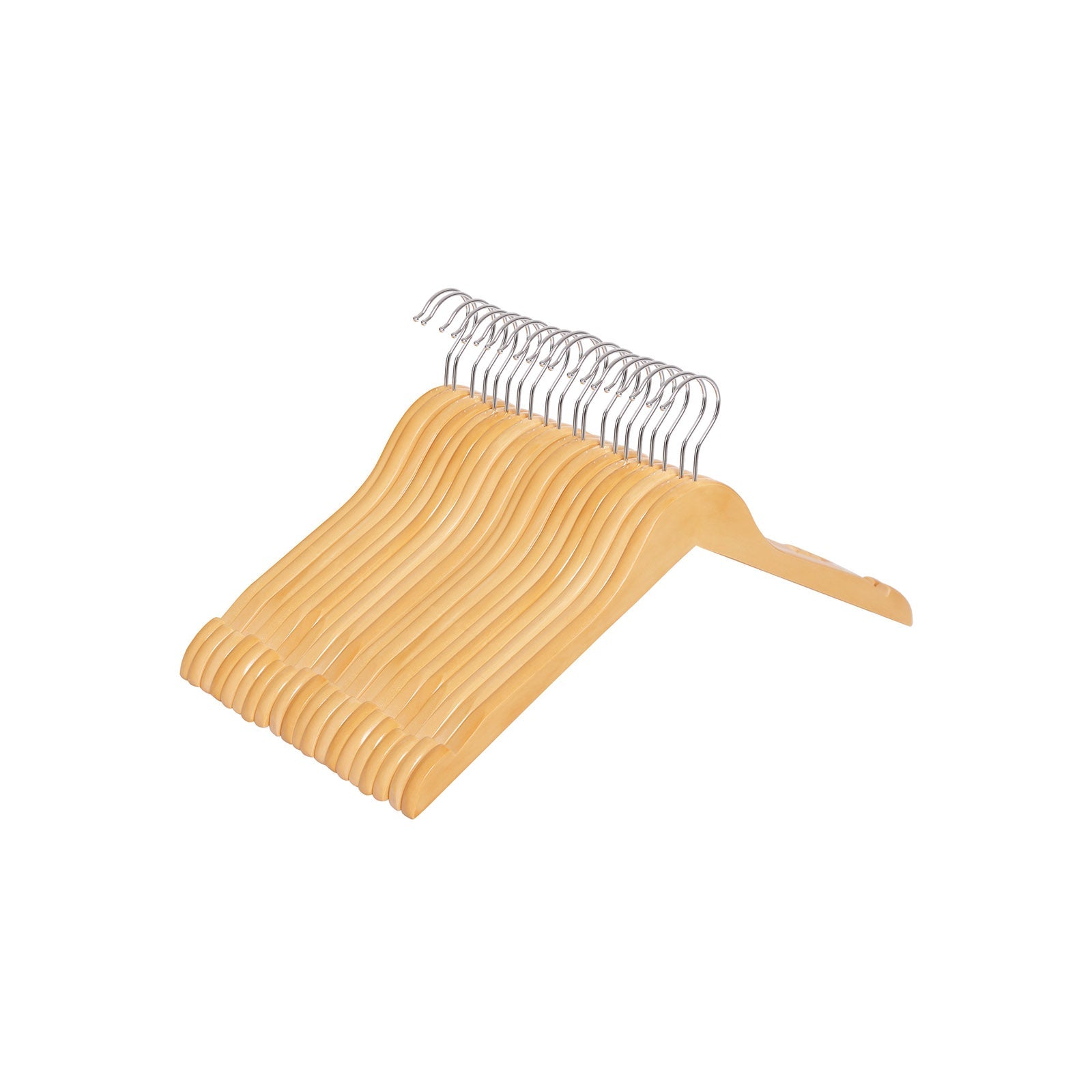 Kleerhangers - Massive Holzanhänger - Set von 20 - mit Kerben - Weiß