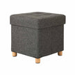 Pouf - mit Stauraum - Holzbeine - Sitzkasten - Beige