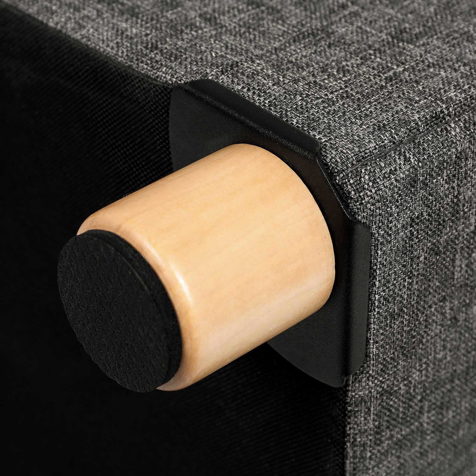 Pouf - mit Stauraum - Holzbeine - Sitzkasten - Beige