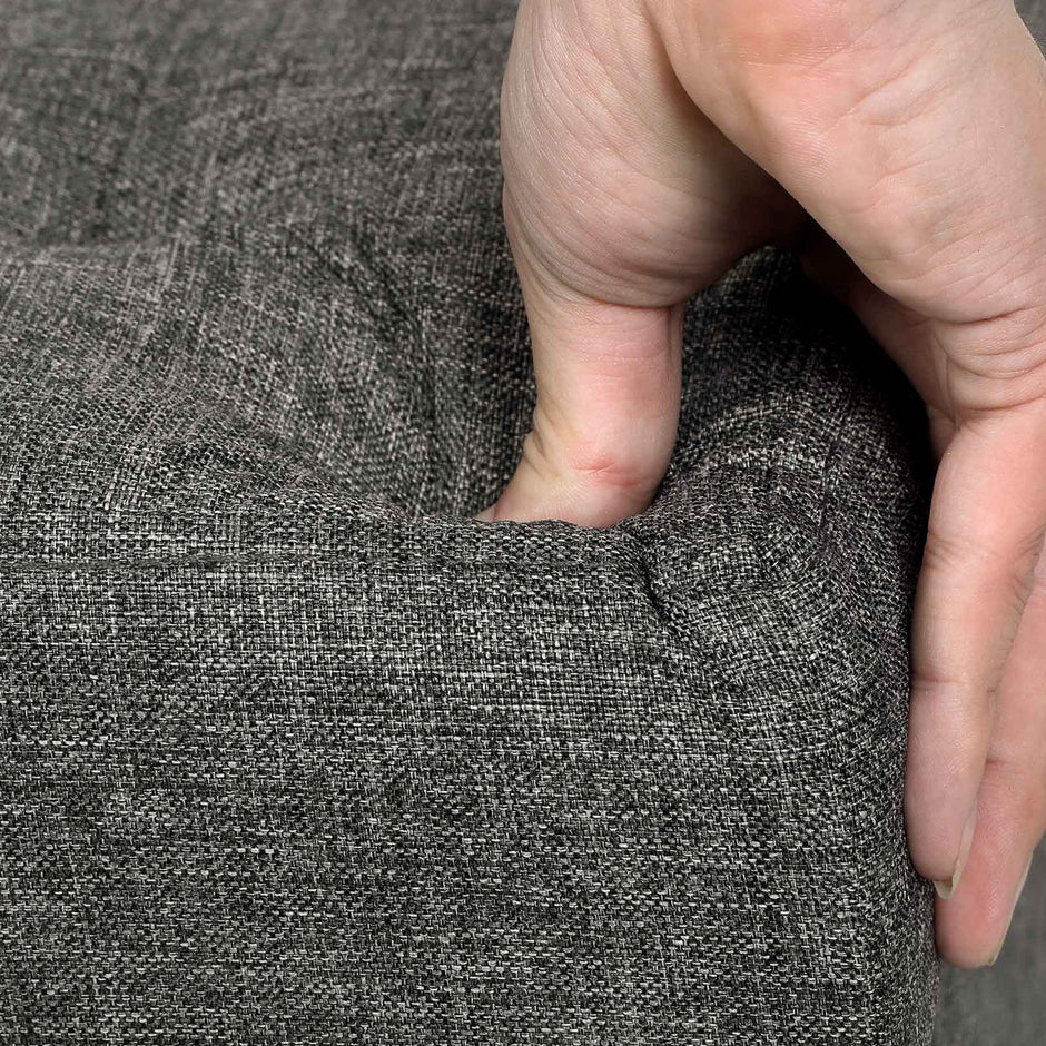 Pouf - mit Stauraum - Holzbeine - Sitzkasten - Beige