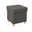 Pouf - mit Stauraum - Holzbeine - Sitzkasten - Beige