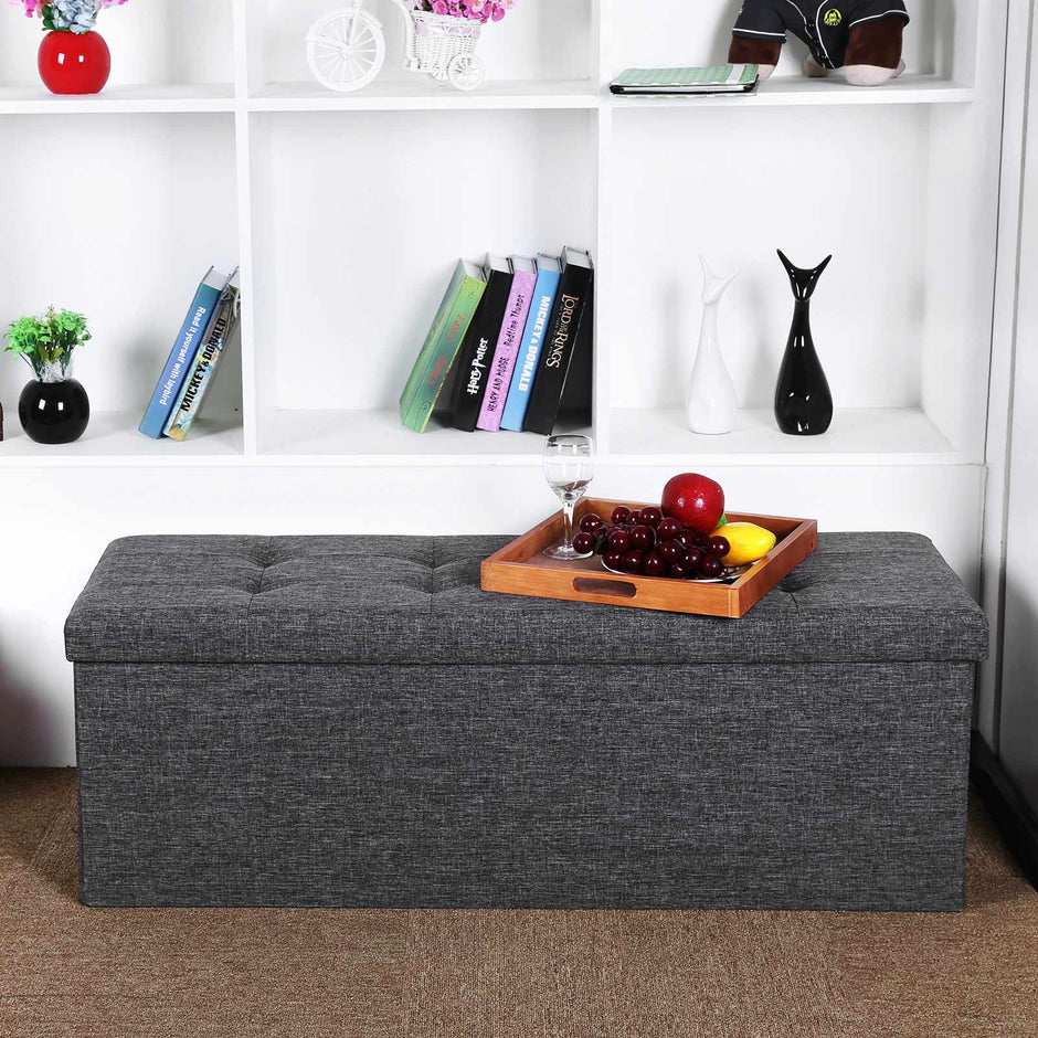 Sitzkasten 110 cm dunkelgrau gemischt