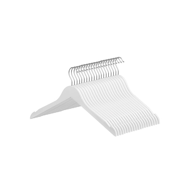 Kleerhangers - Massive Holzanhänger - Set von 20 - mit Kerben - Weiß