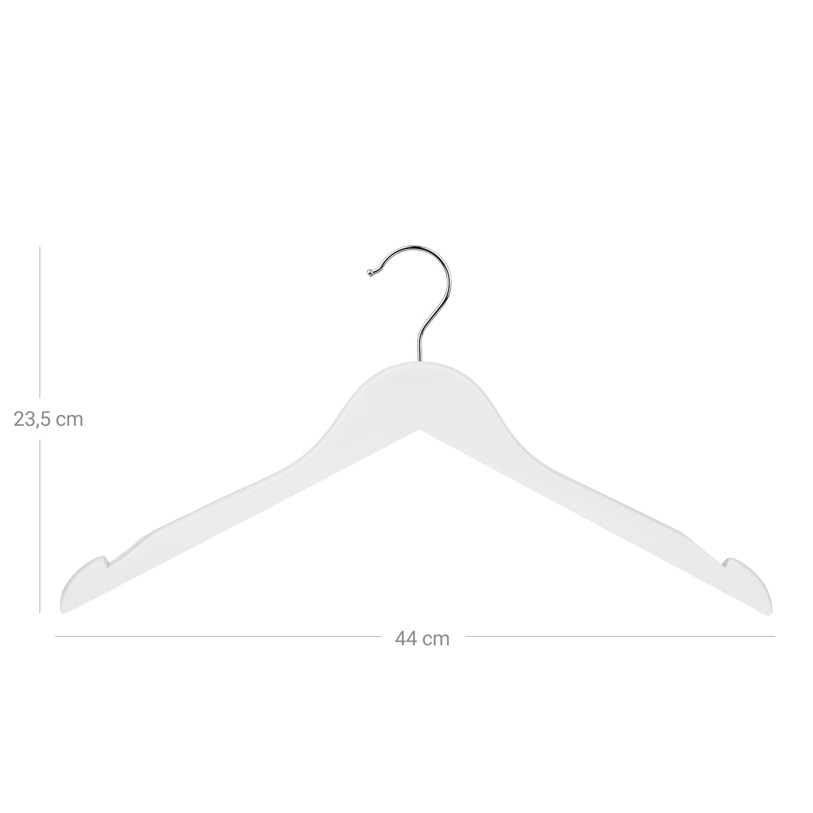 Kleerhangers - Massive Holzanhänger - Set von 20 - mit Kerben - Weiß