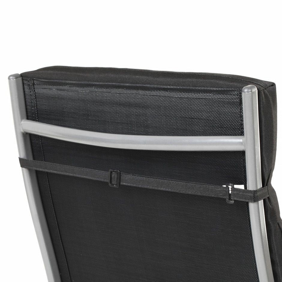 Loungestuhl - faltbar - mit abnehmbarem Kissen - Edelstahlaluminium - Schwarz