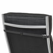 Loungestuhl - faltbar - mit abnehmbarem Kissen - Edelstahlaluminium - Schwarz