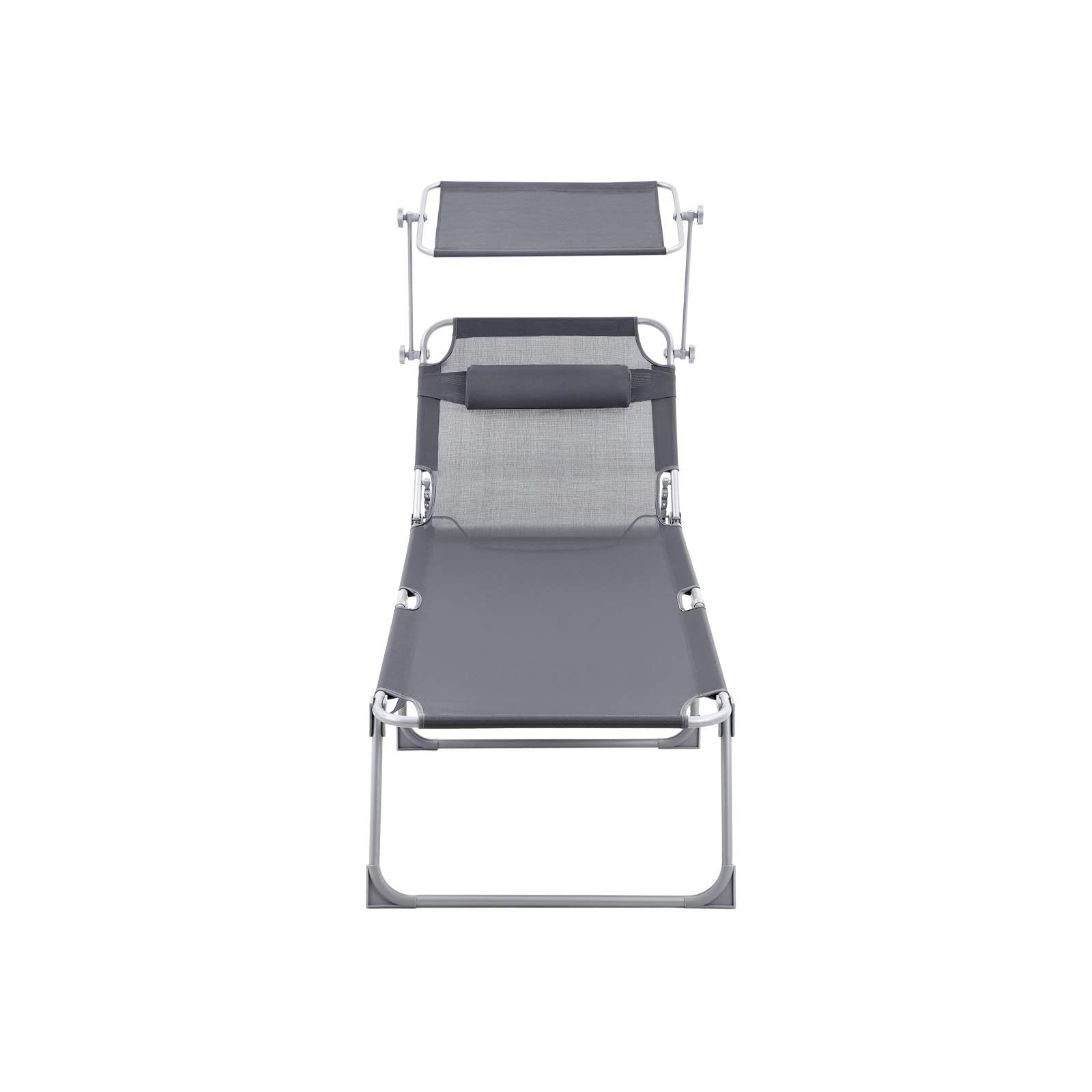 Seltsam - Loungebett - Liege - mit Sonnenbesuch - Laienkapazität von bis zu 250 kg - grau