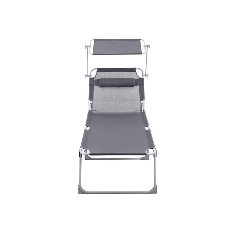 Seltsam - Loungebett - Liege - mit Sonnenbesuch - Laienkapazität von bis zu 250 kg - grau